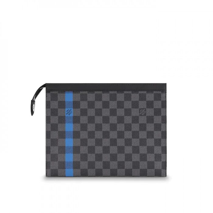 trendier look. 10.6 x 8.3 x 2.0 inches Damier Graphite coated canvas Cowhide leather lining Silver colored metallic pieces Zip closing system 1 flat internal pocket 6 credit cards slotsMore Information