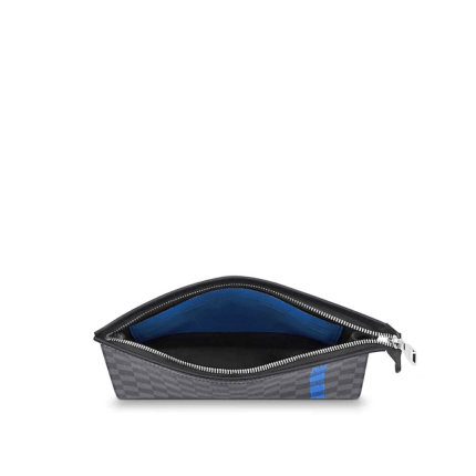 trendier look.10.6 x 8.3 x 2.0 inchesDamier Graphite coated canvasCowhide leather liningSilver colored metallic piecesZip closing system1 flat internal pocket6 credit cards slots
