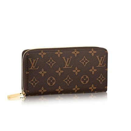 19 x 10 x 2 cm•length x height x width•7.7 x 3.9 x 0.8 inches•Coated Canvas•Grained Cowhide Leather lining•Calf Leather trimmings•Shiny golden color metal pieces•12 credit cards slots•1 zip coin pocket•1 open compartment for banknotes•2 inside patch pockets•3 large gusseted compartments•Zip closure