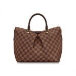 while twin Toron handles and a removable strap offer several carry options. The embossed leather pad is a detail borrowed from classic House trunks.34 x 22.5 x 15 cm(Length x height x width)•Damier Ebene coated canvas•Cowhide-leather trim•Textile lining•Gold-color hardware•Zip closure•Louis Vuitton Paris embossed leather pad•Inside flat pocket•Inside double flat pocket•Strap: Removable