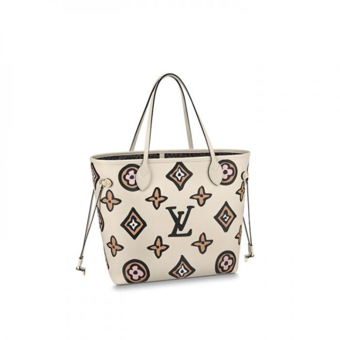 sans-serif; font-size: 16px; background-color: #ffffff;">The Neverfull MM tote is arrayed this season in an exclusive Monogram print inspired by an archival design. Part of the Wild at Heart capsule
