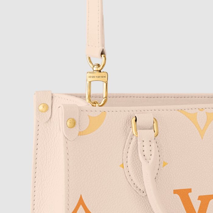 the OnTheGo PM is a compact tote bag offering with a fresh gradient colorway for the summer. It has two rolled-leather top handles for hand carry and a removable and adjustable strap for shoulder or cross-body wear. Inside there’s a zipped pocket will fit daily essentials. for valuables.