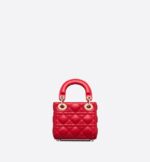 its iconic silhouette is embellished with a 'D.I.O.R.' charm. The micro Lady Dior bag can accommodate all the small daily essentials and