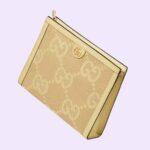 it appears atop this structured canvas pouch