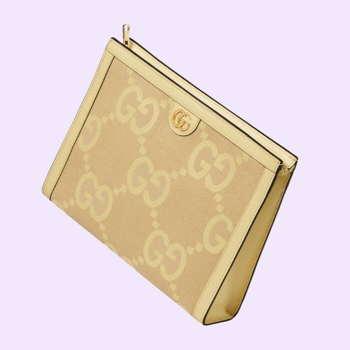 it appears atop this structured canvas pouch