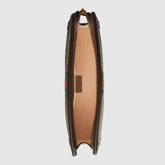 sans-serif; font-size: 12px; vertical-align: baseline; color: #4b4b4b; background-color: #ffffff;">The zippered pouch is introduced within the Ophidia collection in GG Supreme canvas with brown leather trim. First used in the 1970s