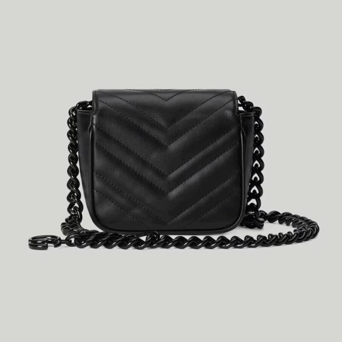 denotes Gucci's longstanding tenacity to reinvent and repurpose classic silhouettes. The tone-on-tone hardware rewrites a modern tale of the historic emblem