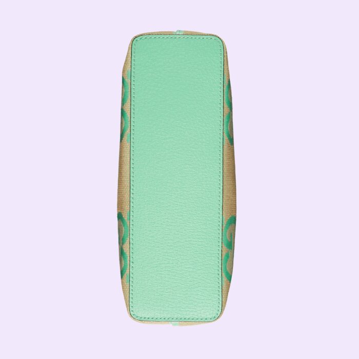 animating this small shoulder bag in camel and mint.