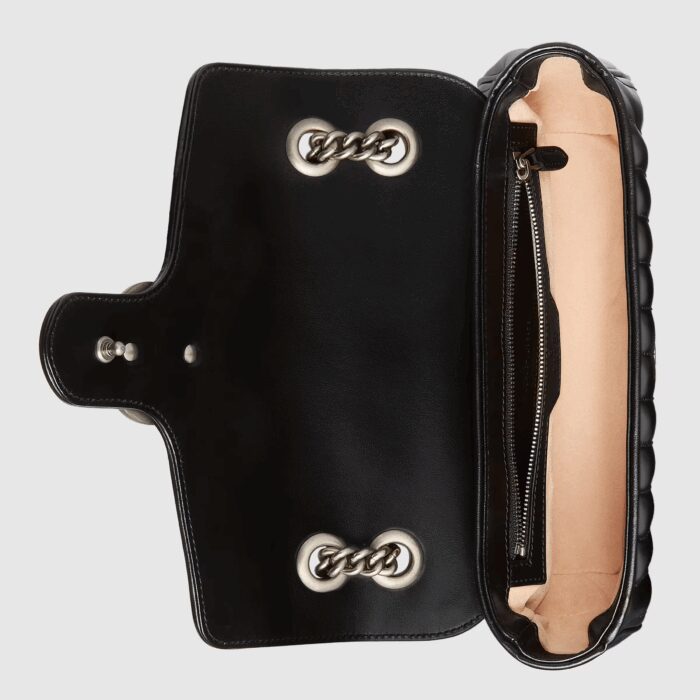 the GG Marmont is synonymous with its matelassé leather and monogram hardware. Here
