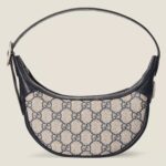 GG Supreme is introduced in a timeless mix of blue and beige for Gucci Love Parade. The canvas has come to the front of each collection decade after decade to become a hallmark of the House. Here