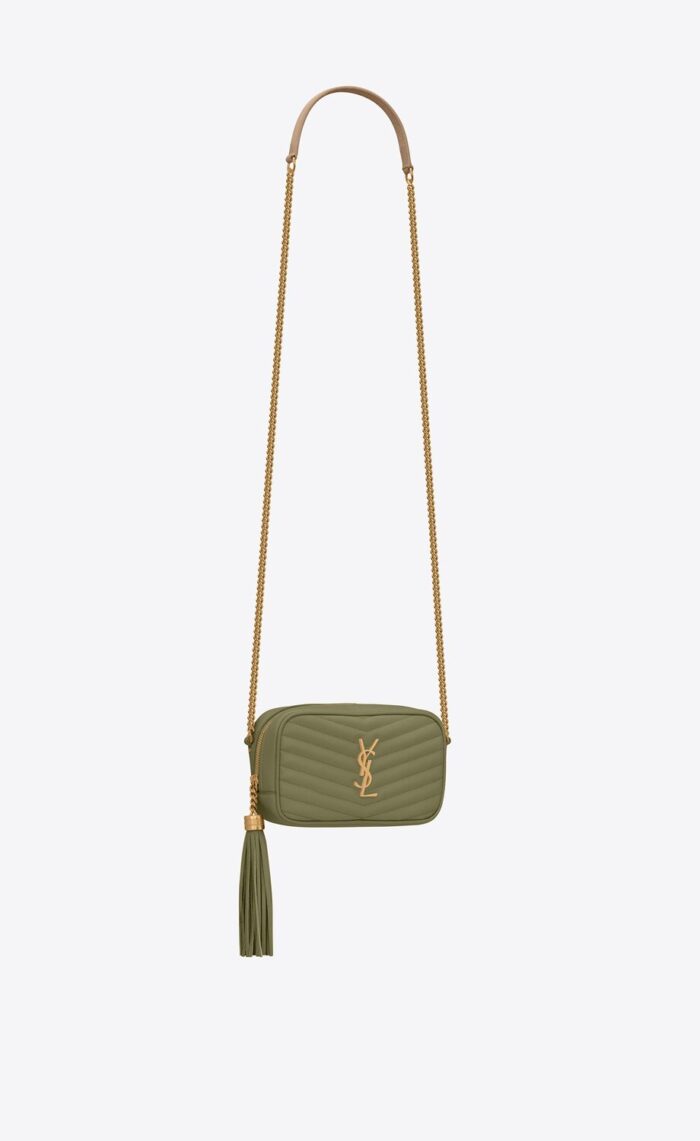 Leather and chain shoulder strap